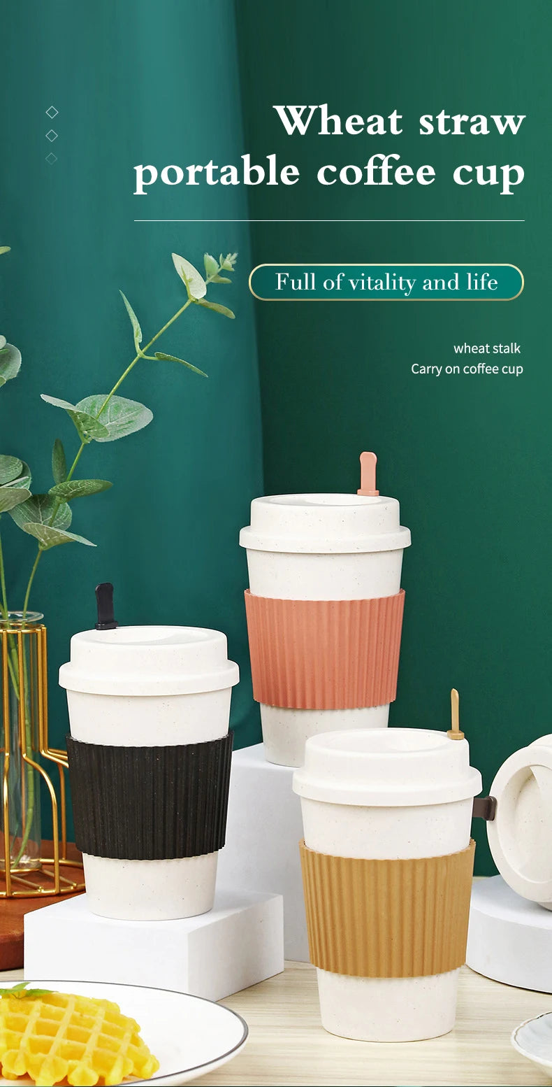 Eco-friendly, reusable coffee cup with a spill-proof lid and portable design.