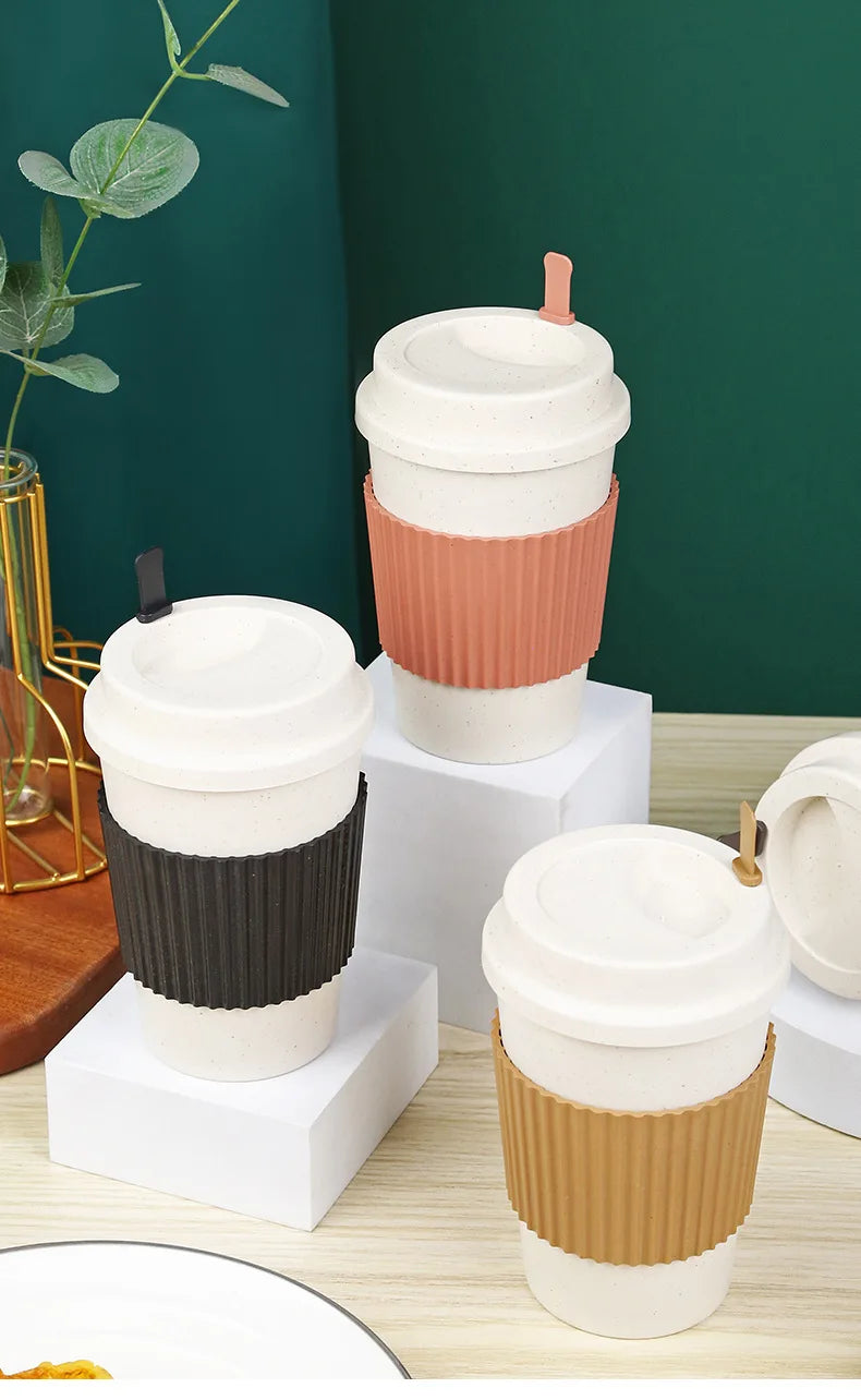 Eco-friendly, reusable coffee cup with a spill-proof lid and portable design.