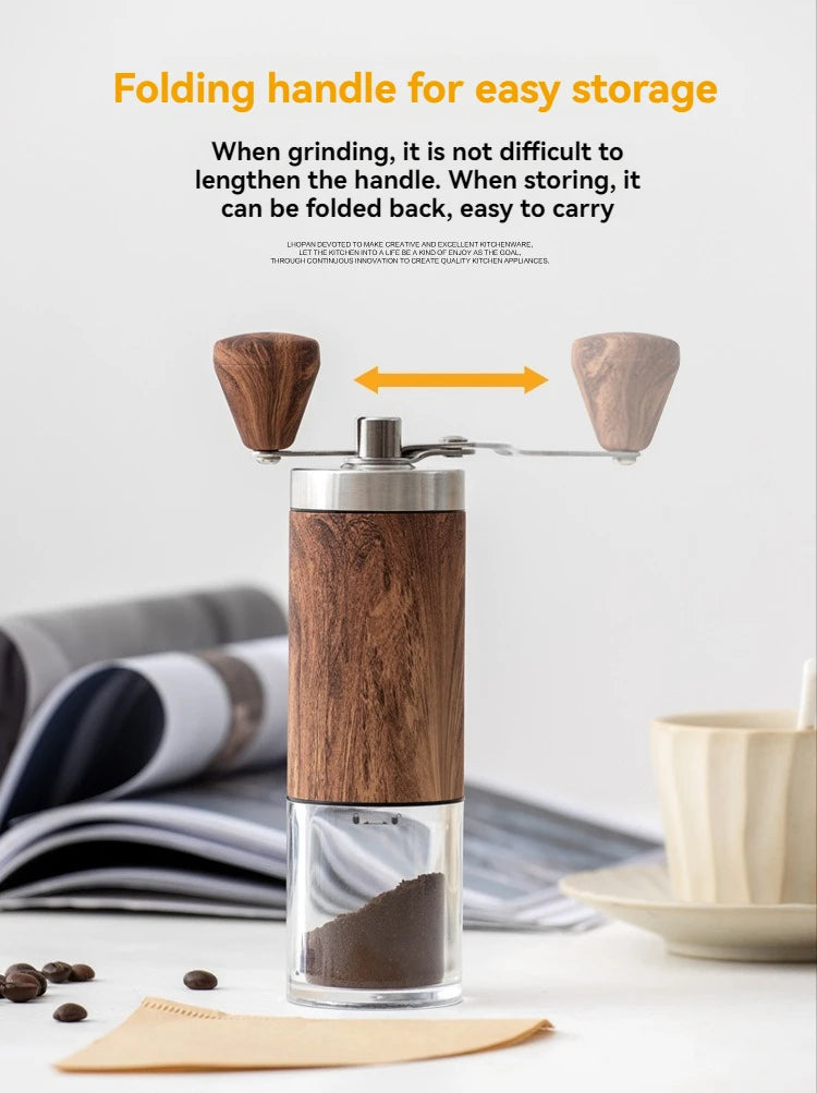 Manual Coffee Grinder with Adjustable Bean Grind Size – Hand Crank Mill