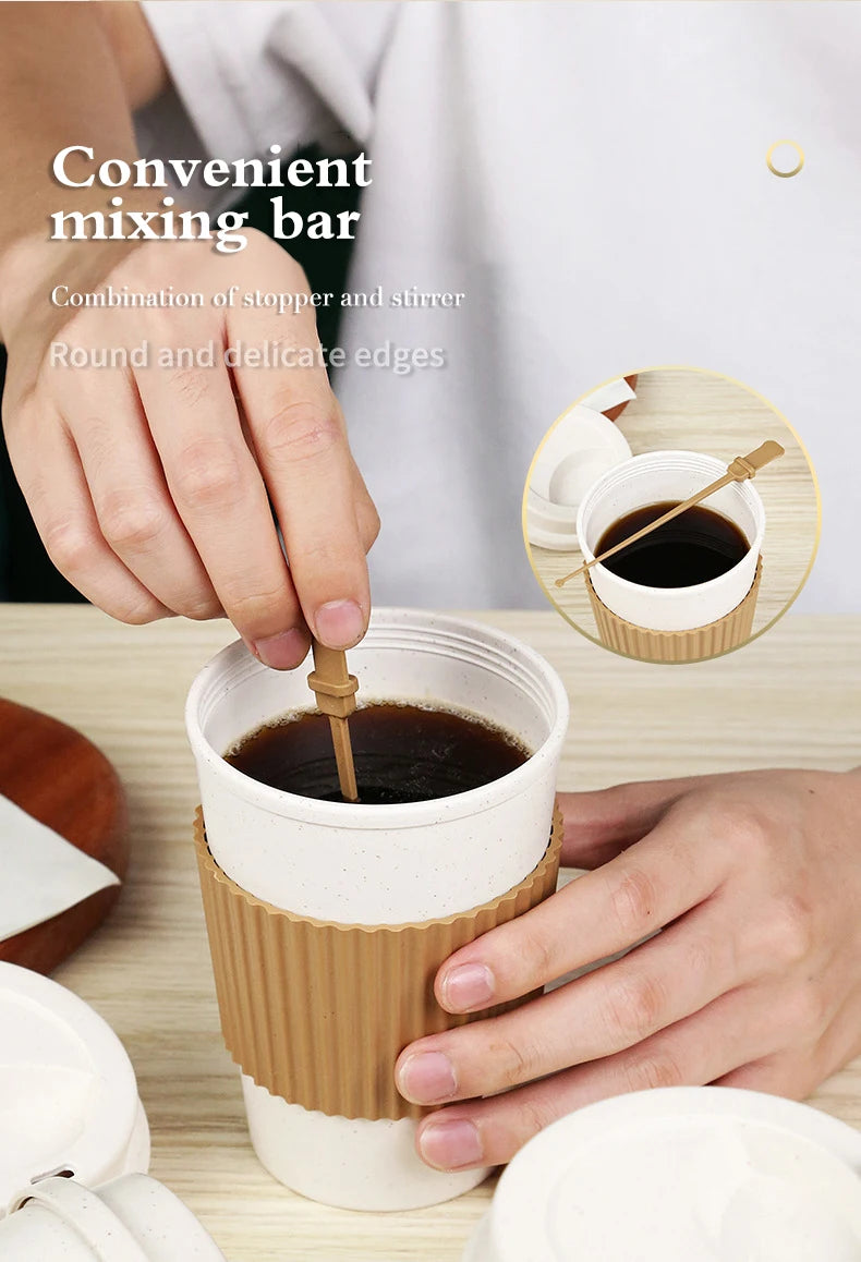 Eco-friendly, reusable coffee cup with a spill-proof lid and portable design.