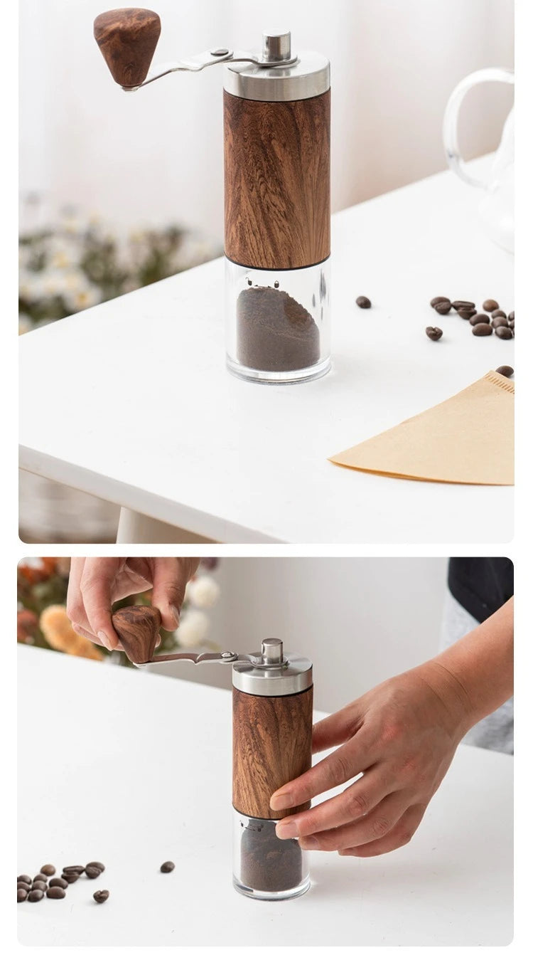 Manual Coffee Grinder with Adjustable Bean Grind Size – Hand Crank Mill