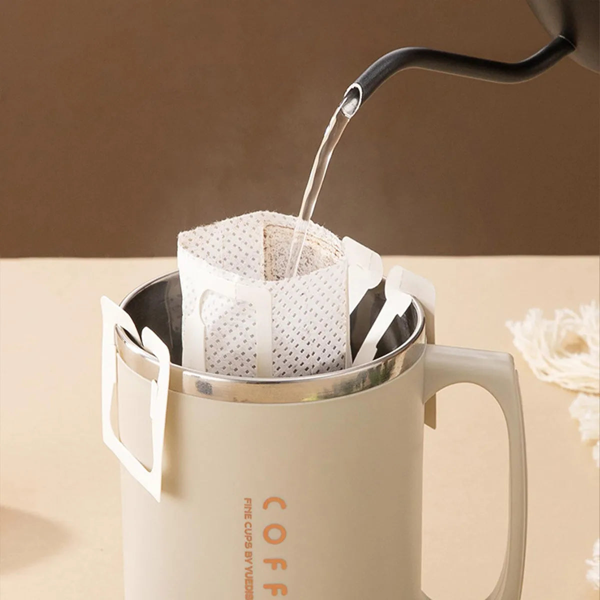 480ML Coffee Cup with Straw & Spoon – 304 Stainless Steel Reusable Leak-Proof Mug