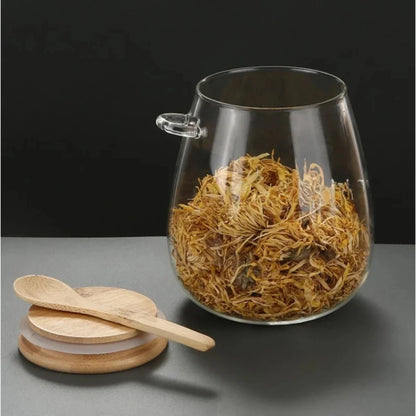 Airtight Hermetic Glass Jar with Lid - Sealed Container for Sugar, Tea, and Coffee