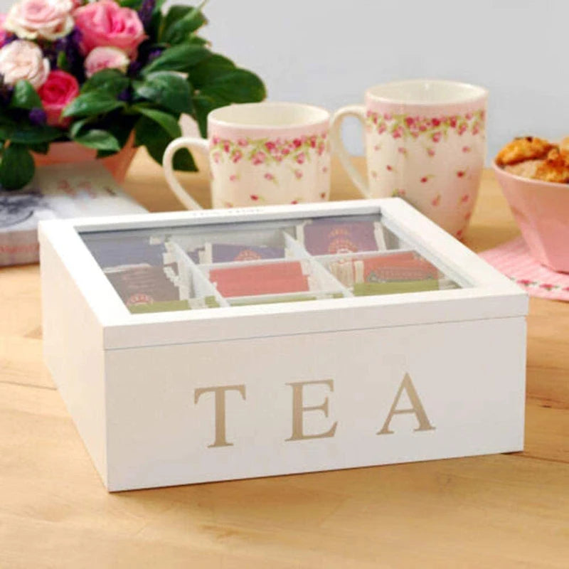 Retro Style Tea Storage Box - Firm and Compact Structure for Tea Bags