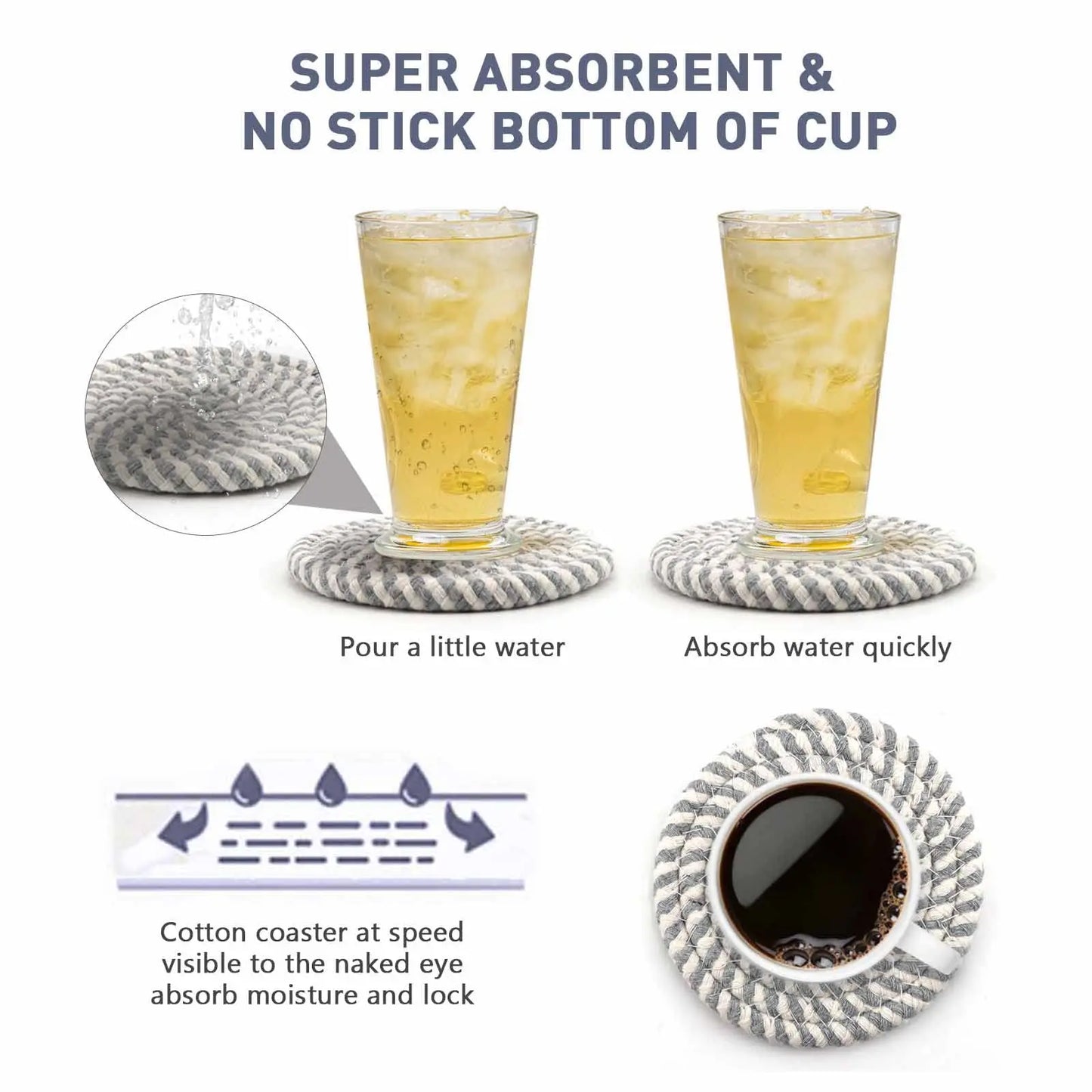 Stylish and absorbent coasters to protect your surfaces from spills and stains