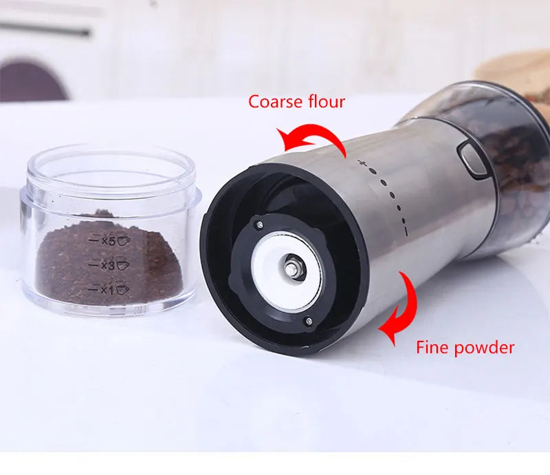 Portable Electric CCoffee Grinder – USB Rechargeable Stainless Steel Manual Coffee Mill