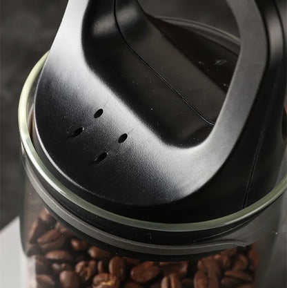 Coffee Beans Vacuum Sealed Glass Container - Airtight Food Storage for Tea, Sugar, and More