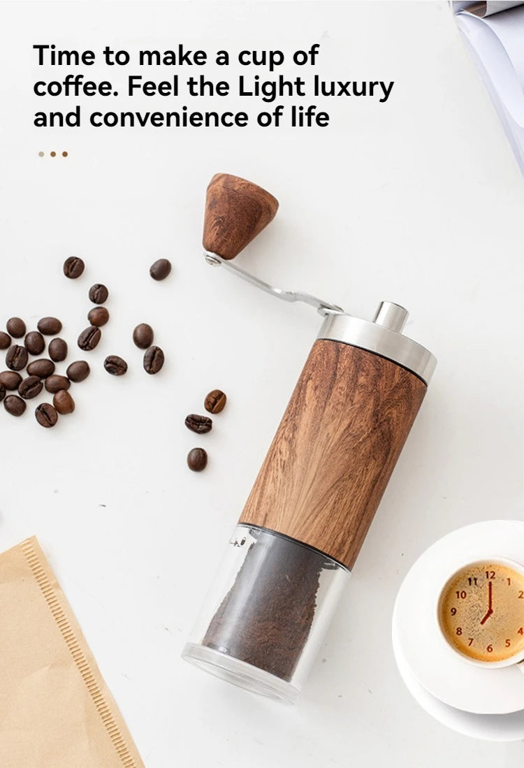 Manual Coffee Grinder with Adjustable Bean Grind Size – Hand Crank Mill