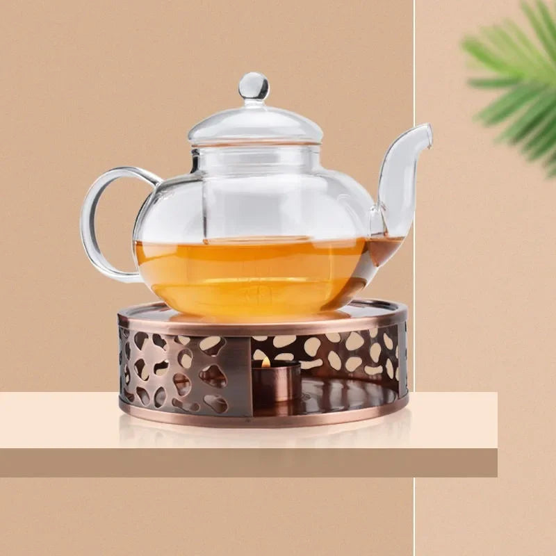 Teapot Warmer - Stainless Steel Hollow Design Candle Base for Tea and Coffee Pots