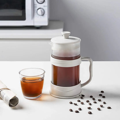 French Press Coffee Maker – 12oz White Coffee & Tea Press