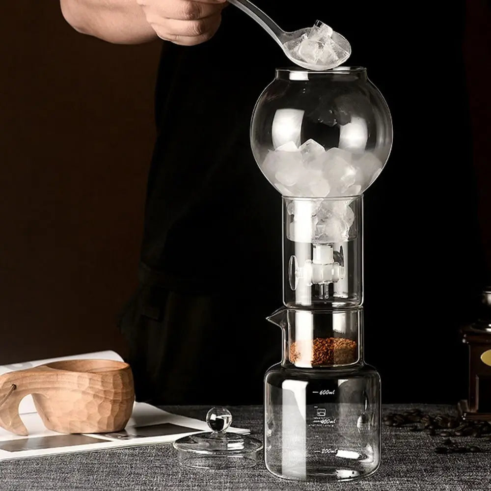 Elegant and fun-to-use ice dripper coffee maker for perfect slow-drip cold brew.