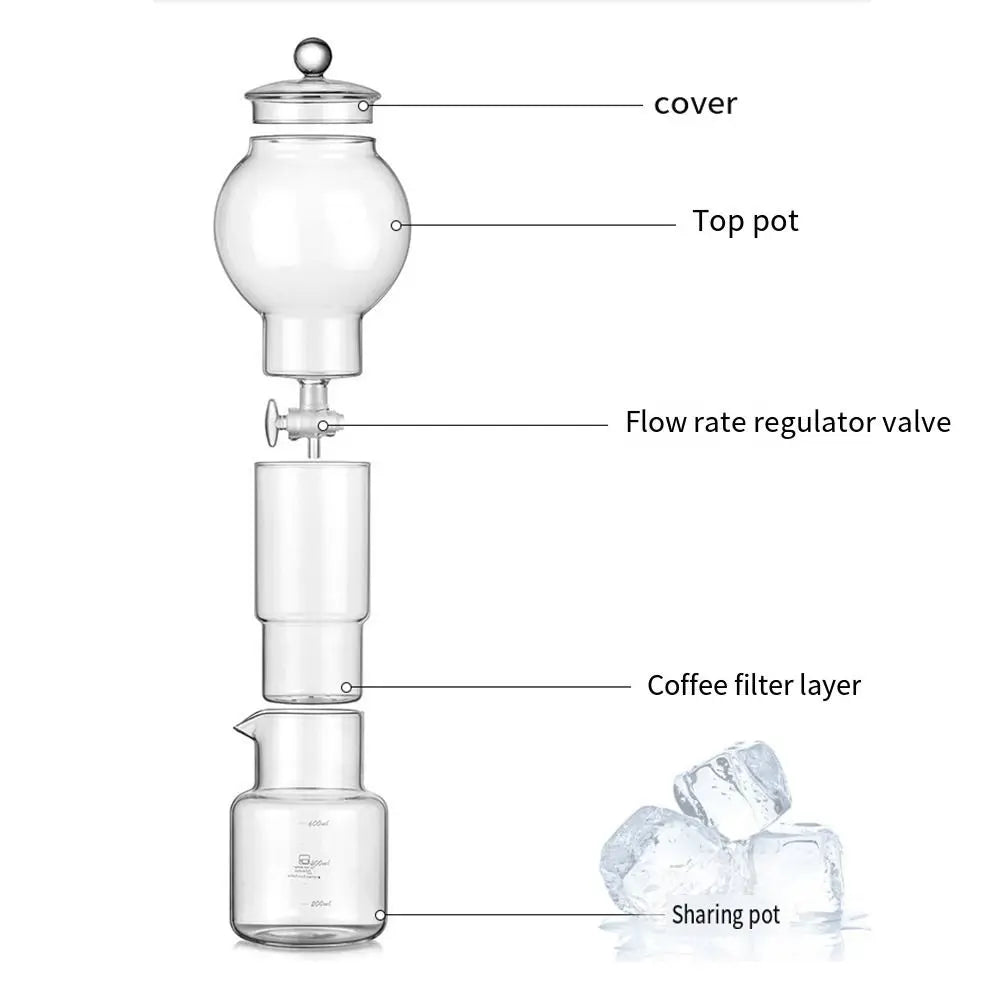 Elegant and fun-to-use ice dripper coffee maker for perfect slow-drip cold brew.