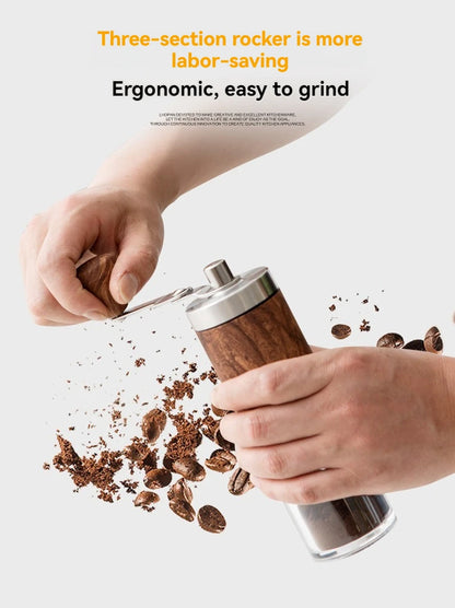 Manual Coffee Grinder with Adjustable Bean Grind Size – Hand Crank Mill