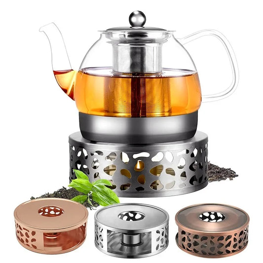 Teapot Warmer - Stainless Steel Hollow Design Candle Base for Tea and Coffee Pots