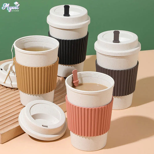 Eco-friendly, reusable coffee cup with a spill-proof lid and portable design.