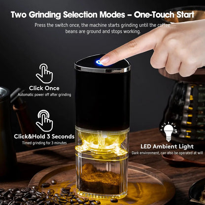 Portable Electric Coffee Grinder – USB Charge with Ceramic Grinding Core