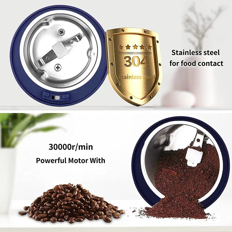 Compact and versatile electric grinder, perfect for coffee and kitchen use.