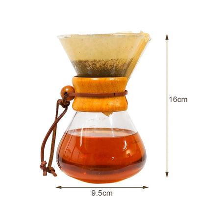 Classic Style Transparent Glass Coffee Brewer – Manual Coffee Maker (400ml)