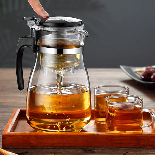 Heat Resistant Glass Teapot Kettle - Tea Infuser with Heatable Pot in 3 Sizes