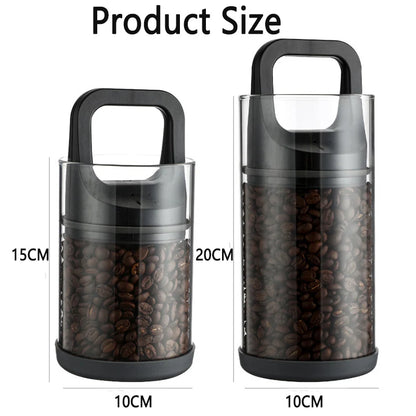 Coffee Beans Vacuum Sealed Glass Container - Airtight Food Storage for Tea, Sugar, and More