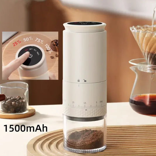 New Electric Coffee Grinder – 1500mAh Conical Burr Grinder with Adjustable Settings