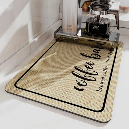 Large Kitchen Super Absorbent Mat - Quick-Dry Draining Mat for Coffee Stations and Kitchens